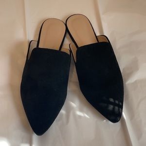 Black mule flats. Size 9
